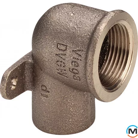 Настінне коліно Ø22 x 3/4" В (бронзове) -113490 Viega GmbH 94472g, Варіант: Настінне, Тип різьблення: Внутрішня, Діаметр різьблення: 3/4", Діаметр (мм): 22, фото 