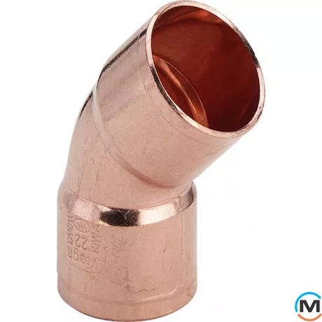 Колено Ø108 (медное) 2 муфти 45° -158071 Viega GmbH 95041, Вариант: 2 муфты, Градус (град.): 45, Исполнение: Короткое, Диаметр (мм): 108, фото 