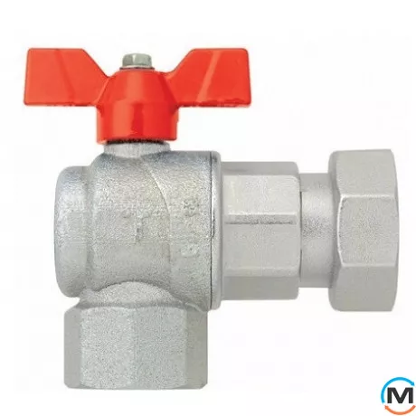 Кран кульовий кутовий з накидною гайкою (метелик) Fiv EVOLUTION 3/4"х1", фото 