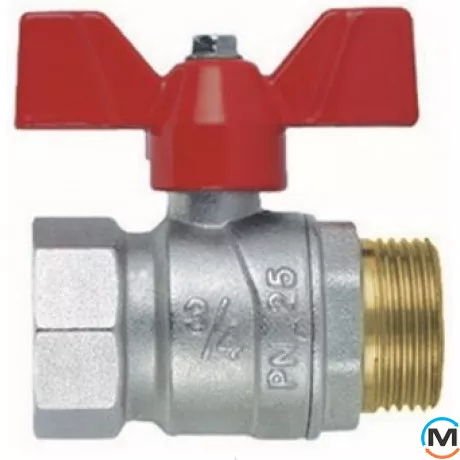 Кран кульовий вн.-нар. різьблення (метелик) Fiv PERFECTA 11/4", фото 