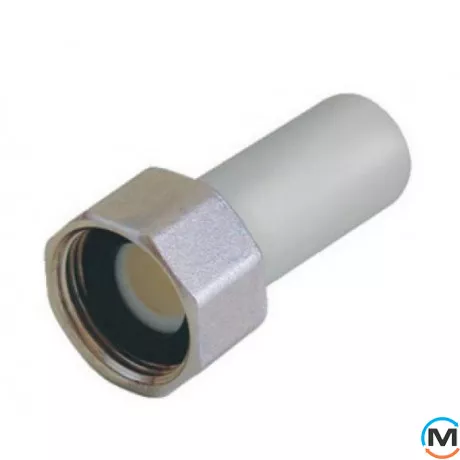 Поліпропіленова муфта Berkeplastik з нак. гайкою перех В.Р. 32x1 ¼", Тип різьблення: Внутрішня, Діаметр різьблення: 1 1/4", Діаметр (мм): 32, фото 