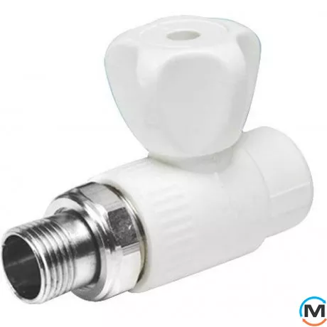 Поліпропіленовий кульовий кран Berkeplastik для радіаторів 25x3/4", Тип різьблення: Зовнішня, Діаметр різьблення: 3/4", Діаметр (мм): 25, фото 