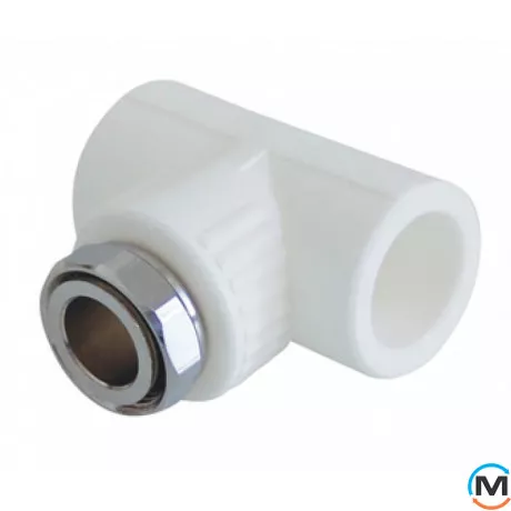 Поліпропіленовий трійник Berkeplastik з накидною гайкою 20x3/4", Тип різьблення: Накидна гайка, Діаметр різьблення: 3/4", Діаметр (мм): 20, фото 