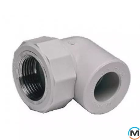 Поліпропіленовий кут Berkeplastik В.Р. 25x1/2", Тип різьблення: Внутрішня, Діаметр різьблення: 1/2", Діаметр (мм): 25, фото 