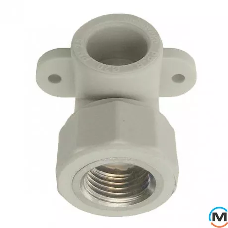 Полипропиленовый угол Berkeplastik настенный В.Р. 25x1/2", Вариант: Простой, Тип резьбы: Внутренняя, Диаметр резьбы: 1/2", Диаметр (мм): 25, Рабочее давление (бар): 25, фото 