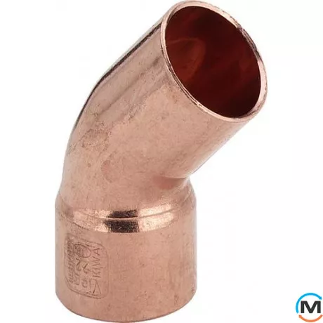 Колено Ø54 (медное) 1 муфта 45° -114916 Viega GmbH 95040, Вариант: 1 муфта, Градус (град.): 45, Исполнение: Короткое, Диаметр (мм): 54, фото 