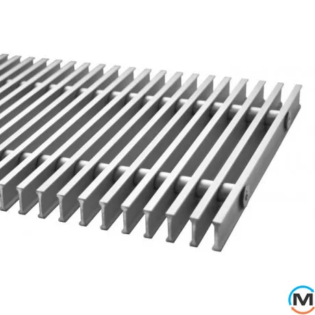 Решітка Carrera Сатин металева поперечна 380/1250, Виконання: Алюмінієва поперечна під 90-120 мм, Ширина (мм): 380, Довжина (мм): 1250, фото 