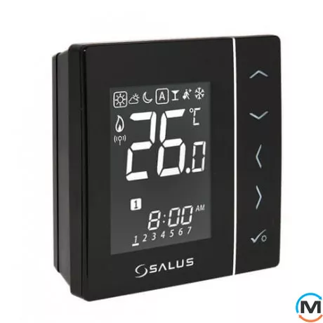 Бездротовий, цифровий регулятор температури Salus 4в1, чорний, 230V, фото 