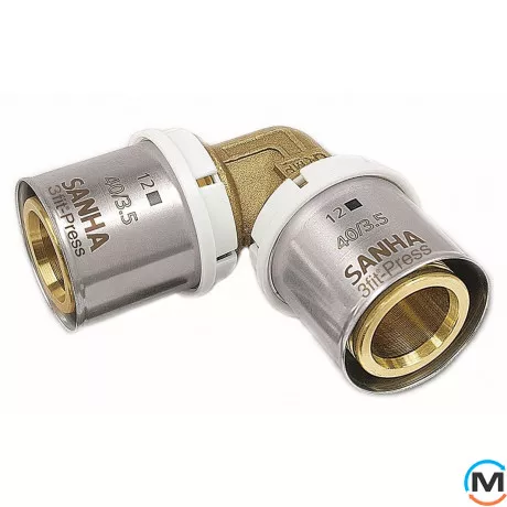 Колено Sanha 3fit-Press 25090 32мм, Назначение труб: Универсальная, Диаметр (мм): 32, Рабочее давление (бар): 10, фото 