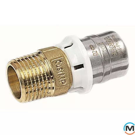 Перехідник Sanha 3fit-Press 25243g 32х 1" ЗР, Тип різьблення: Зовнішня, Діаметр різьблення: 1", Призначення труб: Универсальная, Діаметр (мм): 32, Робочий тиск (бар): 10, фото 