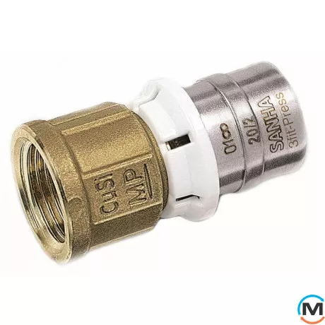 Перехідник Sanha 3fit-Press 25270g 16х1/2" ВР, Тип різьблення: Внутрішня, Діаметр різьблення: 1/2", Призначення труб: Универсальная, Діаметр (мм): 16, Робочий тиск (бар): 10, фото 