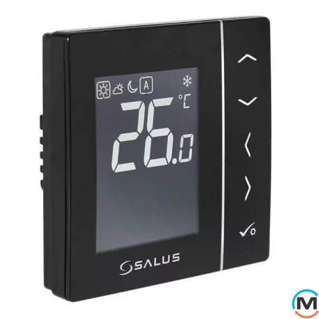 Программируемый, электронный терморегулятор Salus, черный, скрытого монтажа, 230V, фото 