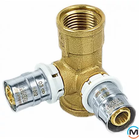 Трійник Sanha 3fit-Press 25478g 20х1/2х20 ВР (настін.), фото 