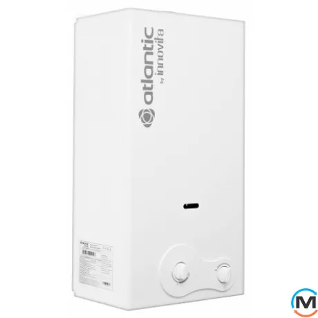 Газовая колонка Atlantic by innovita Trento Pilot MAX 11, Тип розжига: Пьезорозжиг, Тепловая мощность (кВт): 21.8, Тип камеры сгорания: Открытая, Цвет: Белый, Подводка труб: Нижняя, Производительность (л/мин): 10.8, Способ установки: Настенный, Электропитание: Без питания, фото 