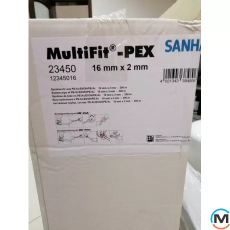 Труба пластикова Sanha MultiFit-Pex 20х2.0 для теплої підлоги, Призначення труб: Универсальная, Діаметр (мм): 20, Робочий тиск (бар): 10, Товщина стінки (мм): 2, Матеріал: Пошитий поліетилен Pex-с, фото , зображення 4