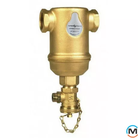 Сепаратор шламу Spirotech SpiroTrap Dirt 1¼", Діаметр різьблення: 1 1/4", Виконання: Горизонтальний, Матеріал: Латунь, фото 