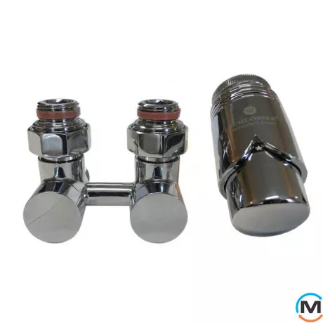 Комплект эксклюзивных узлов Schlosser прямой 3/4 x M 22х1,5 Нипель 2 шт хром, Диаметр резьбы: 3/4", Исполнение: Прямой, Цвет: Хром, Нулевое положение: Нет, Присоединение: М22x1,5, фото 