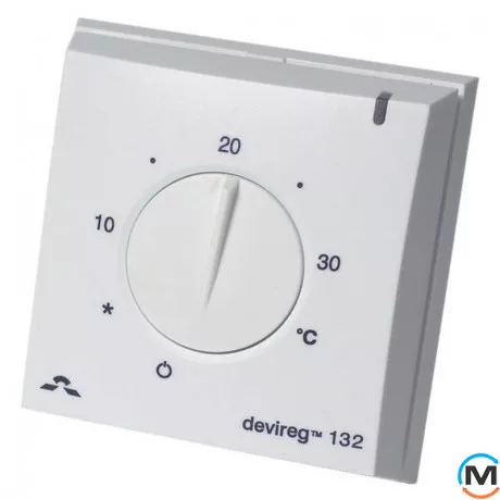 Терморегулятор DEVI Devireg 132 з датчиком підлоги та повітря, фото 