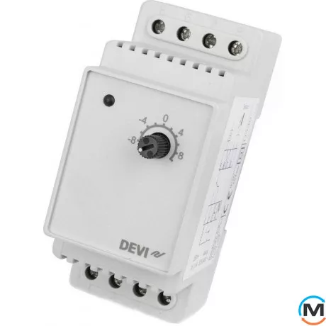 Терморегулятор DEVI Devireg 330 для установки на DIN-рейку, с датчиком NTC на проводе 3 м, фото 