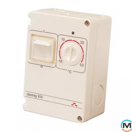 Терморегулятор DEVI Devireg 610 для наружных систем обогрева, с датчиком пола, фото 
