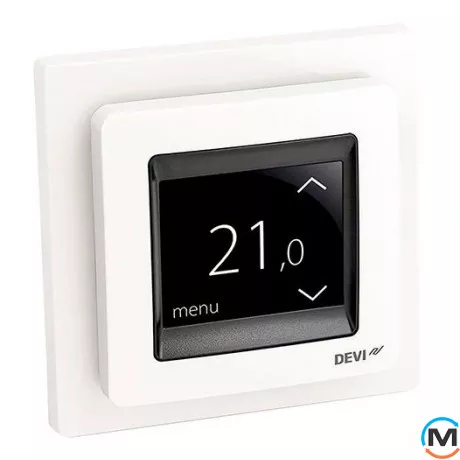 Терморегулятор DEVI Devireg Touch з датчиком підлоги та повітря, білий, Колір: Білий, фото 