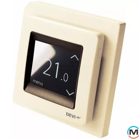 Терморегулятор DEVI Devireg Touch з датчиком підлоги та повітря, бежевий, Колір: Бежевий, фото 