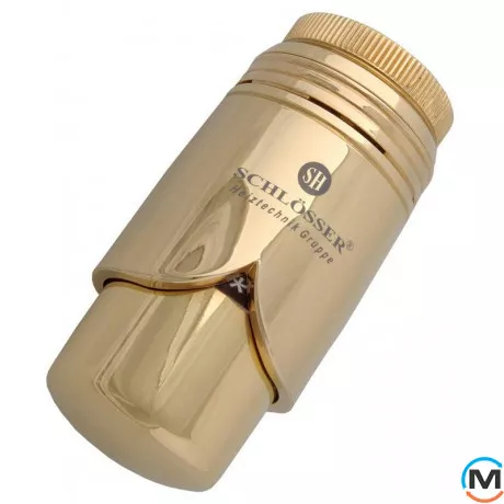 Термостатическая головка Schlosser BRILLANT SH золото, Исполнение: Механическая, Цвет: Золотой, Нулевое положение: Есть, Присоединение: М30х1,5, фото 