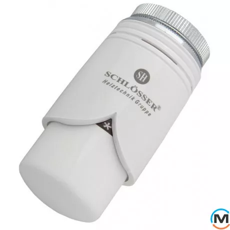 Термостатическая головка Schlosser BRILLANT HT белая, Исполнение: Механическая, Цвет: Белый, Нулевое положение: Нет, Присоединение: M28x1,5, фото 