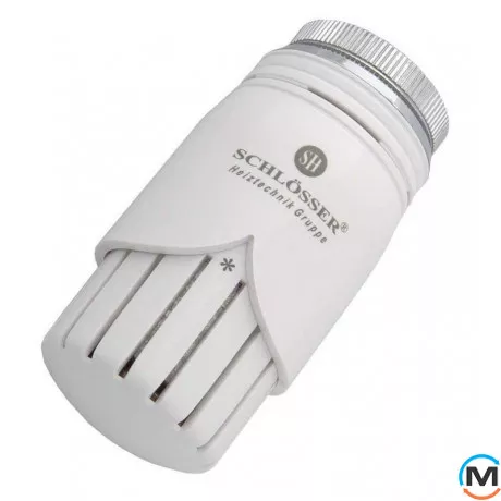 Термостатическая головка Schlosser DIAMANT HT белая, Исполнение: Механическая, Цвет: Белый, Нулевое положение: Нет, Присоединение: M28x1,5, фото 