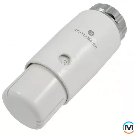 Термостатическая головка Schlosser MINI Diamant DZ белая, Исполнение: Механическая, Цвет: Белый, Нулевое положение: Есть, Присоединение: M23,5х1,5 (Click), фото 