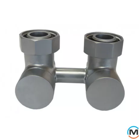 Узел подключения Schlosser эксклюзивный угловой хром 3/4 x M 22х1,5, Диаметр резьбы: 3/4", Исполнение: Угловой, Цвет: Хром, фото 