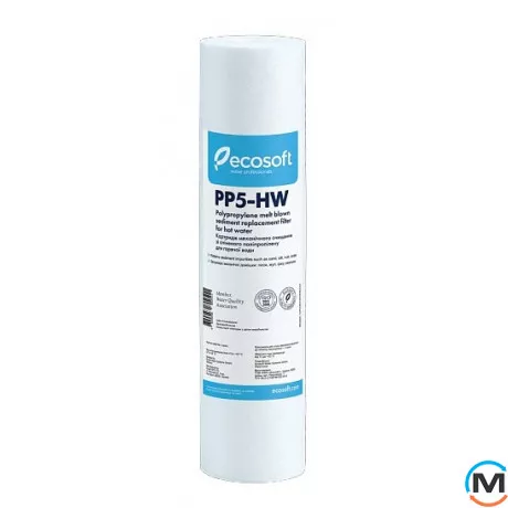 Картридж із спіненого поліпропілену для гарячої води Ecosoft 2,5"x10" 5 мкм, фото 