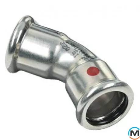 Колено оцинкованное Sanha (2м) 45* 24041 42, Вариант: 2 муфты, Градус (град.): 45, Диаметр (мм): 42, фото 