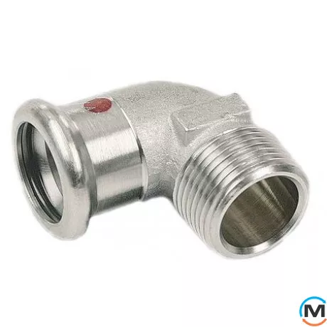 Коліно оцинковане Sanha 24092g 22х3/4" Пр-ЗР, Варіант: Пр-ЗР, Тип різьблення: Зовнішня, Діаметр різьблення: 3/4", Діаметр (мм): 22, фото 