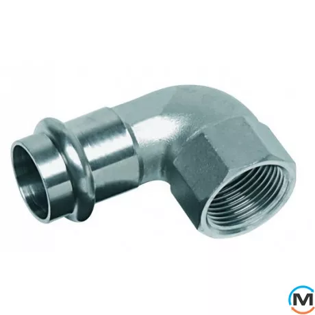 Коліно з нержавіючої сталі Sanha NiroSan 9090 IG 22х3/4" Пр-ВР, Тип різьблення: Внутрішня, Діаметр різьблення: 3/4", Діаметр (мм): 22, фото 