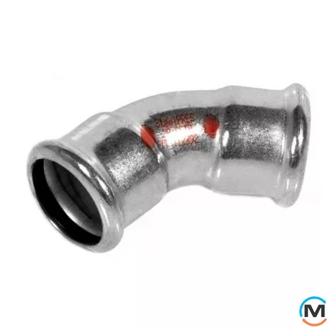 Коліно сталеве Ø35 45° ВЗ оцинковане RM Steelpres 381/451, Варіант: ВЗ, Градус (град.): 45, Діаметр (мм): 35, фото 