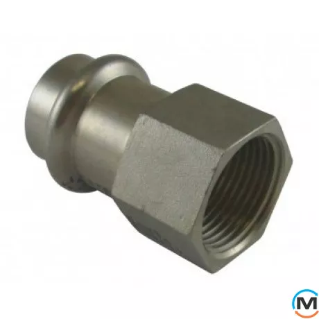 Муфта з нержавіючої сталі Sanha NiroSan 9270g 18х1/2" Пр-ВР, Тип різьблення: Внутрішня, Діаметр різьблення: 1/2", Діаметр (мм): 18, фото 