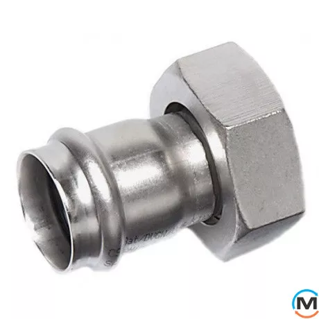 Накидная гайка из нержавеющей стали Sanha NiroSan 9359M 28х1 1/4", Тип резьбы: Накидная гайка, Диаметр резьбы: 1 1/4", Диаметр (мм): 28, фото 