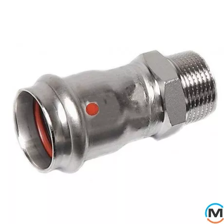 Нипель из нержавеющей стали Sanha NiroSan 9243g 28х 3/4" Пр-ЗР, Тип резьбы: Наружная, Диаметр резьбы: 3/4", Диаметр (мм): 28, фото 