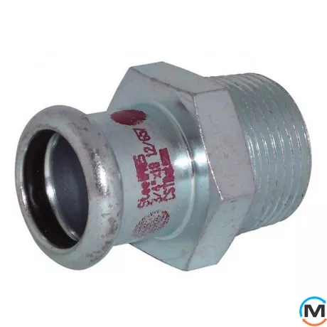 Перехідник сталевий Ø15 х 1/2" З оцинкований RM Steelpres 387, Тип різьблення: Зовнішня, Діаметр різьблення: 1/2", Діаметр (мм): 15, фото 