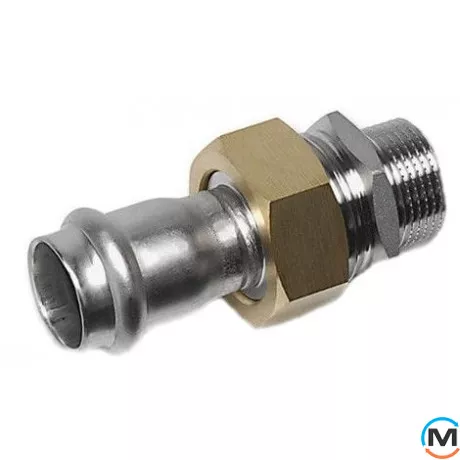 Зганяння з нержавіючої сталі Sanha NiroSan 9333g 18х1/2" Пр-ЗР, Тип різьблення: Зовнішня, Діаметр різьблення: 1/2", Діаметр (мм): 18, фото 