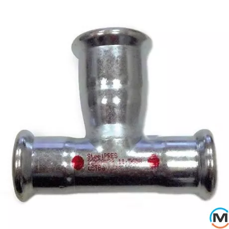 Трійник редукційний сталевий Ø35 х 15 х 35 оцинкований RM Steelpres 392, Модифікація: 35 х 15 х 35, Діаметр (мм): 35, фото 