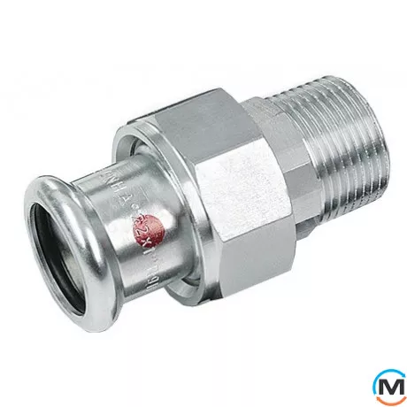 Згон оцинкований Sanha 24333g 35х1 1/4" Пр-ЗР, Тип різьблення: Зовнішня, Діаметр різьблення: 1 1/4", Діаметр (мм): 35, фото 