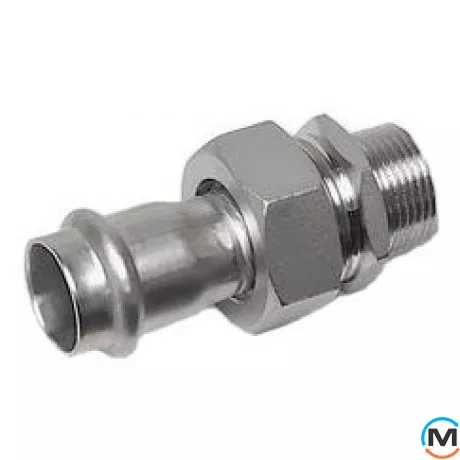 Зганяння з нержавіючої сталі Sanha NiroSan 9333g MVA 35х1 1/4" Пр-ЗР, Тип різьблення: Зовнішня, Діаметр різьблення: 1 1/4", Діаметр (мм): 35, фото 