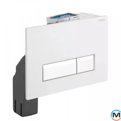 Смыва клавиша Geberit Sigma 40 с системой удаления запаха, белый / матовый алюминий, фото 