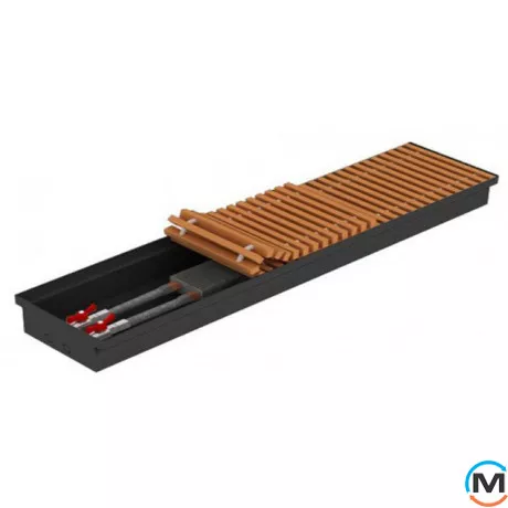 Внутрішньопідлоговий конвектор FanCoil FC 09 plus mini 300x2250x90, Тип конвектора: Без вентилятора, Корпус конвектора: Нержавіюча сталь, Кількість теплообмінників: 2, Глибина (мм): 90, Ширина (мм): 300, Довжина (мм): 2250, фото 