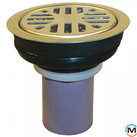 Воронка HL d110мм з решіткою з нержавіючої сталі d85мм та зворотним клапаном, фото 