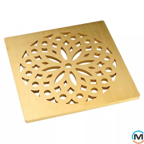 Решітка з нержавіючої сталі HL c PVD-покриттям 138х138 мм "Hamam", фото 