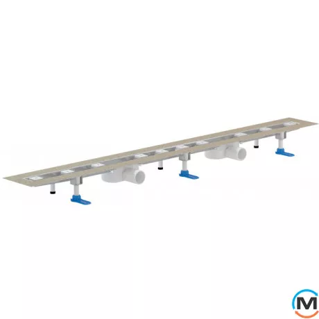 Душовий лоток HL зменшеної висоти із сифоном, випуском DN50. Довжина лотка 1400 мм, фото 