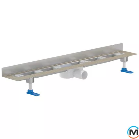 Душовий кутовий лоток HL зменшеної висоти із сифоном, випуском DN50. Довжина лотка 800 мм, фото 